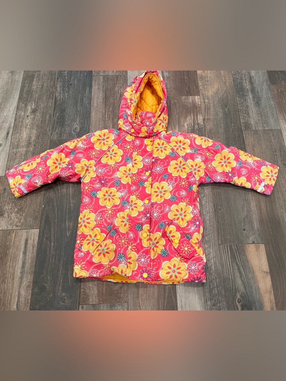Hanna Andersson Journey's End Floral Girls Coat Winter/Ski Jacket Sz 5/ Size 110